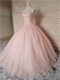 Fully Beading Bodice Blush Ball Gown For Girl's 15th Birthday