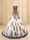 Classical White With Black Details Collocation Puffy Military Ball Gown