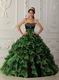 Sweetheart Sprin Green Dama Quinceanera Dress For Dsicount