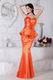 Petite Sweetheart Mermaid Skirt Orange Bridal Party Dress