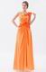 Beautiful V-Neck Bright Orange Chiffon Prom Dress With Side Flowers