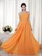 One Shoulder Orange Floor Length Cache Prom Dress With Beading