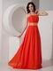 Orange Red Halter Long Chiffon Dress For Prom Party Wear