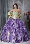 Colorful Ball Gown Ruffles Cascade Lovely Quinceanea Dress Like Princess