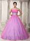 Hot Pink Handmade Beading Belt Dress for a Quinceanera Party Like Princess