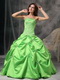 Spring Green Floor Length Ball Dress For Quinceanera Girls Like Princess