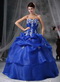 Royal Blue Ball Gown Quinceanera Dress With Embroidery Like Princess