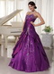 Taffeta and Organza Dark Purple Sweetheart Quinceanera Gowns Like Princess