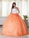 Handcrafted Flowers Quinceanera Dress Orange And White Like Princess