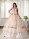 Champagne Pretty Quinceanera Dress Embroidery Decorate Like Princess