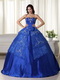 Royal Strapless Girls Wear Puffy Quinceanera Party Dress Like Princess