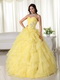 Yellow Sweetheart Ruffled Quinceanera Dress For Teenager Like Princess