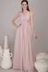 Empire Waist One Shoulder Pink Chiffon Exclusive Prom Dress