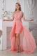 Custom Beaded Asymmetrical Pink Chiffon Graduation Dress