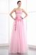 Pretty Sweetheart Pink Net Skirt Prom Dress With Flowers Decorate