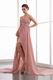 Salmon Pink Custom Fit Ruched High Low Chiffon Prom Dress