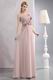 Left Side One Shoulder Peach Puff Chiffon Prom Dress By Designer