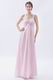 One Shoulder Cross Back Baby Pink Prom Dress With Beading