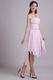 Strapless High-low Pink Chiffon Cute Homecoming Dress