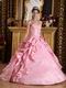 Spaghetti Straps Pink Quinceanera Dress With Applique