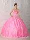 Lovely Strapless Ball Gown Floor Length Pink Skirt