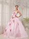 Pink Quinceanera Dress With Corset Back Long Skirt