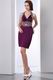 Halter V-Neck Knee Length Grape Purple Sweet 16 Dress