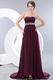 Best Strapless A-line Purple Chiffon Prom Dress With Court Train