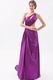 Cheap One Shoulder Panel Train Purple Evening Dress Online