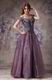 Purple Off The Shoulder Evening Gowns With Beading