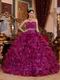 Sweetheart Purple Ruffle Layers Dress To Quinceanera Wear