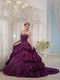 Bubble Eggplant Purple Quinceanera Gown With Court Train