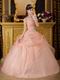 Orange Pink Dress to Quinceanera Party With Embroidery Bodice