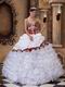 Cascade Skirt White Quinceanera Dress With Leopard Fabric