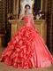 Side Bubble Coral Dress 2014 Winter Quinceanera Wear