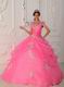 Off The Shoulder Hot Pink Allure Quinceanera Dress Applique