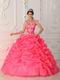 Top Designer Ruched Ball Gown Hot Pink Quinceanera Dress