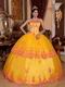 Strapless Marigold Quince Ball Dress By 2014 Top Designer