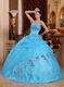 Cheap Aqua Blue 2014 Puffy Quinceanera Gown Clearance