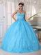 Discount Aqua Organza Dress To Christmas Quinceanera Party