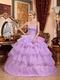 Lilac Cascade Layers Skirt Quinceanera Prom Dress Cute