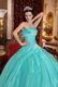 Floor Length Cheap Ball Dresses By Turquoise Organza