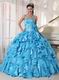 Beautiful Sky Blue Ruffles Skirt Quinceanera Dress Under $250
