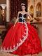 Black And Crimson Red Quinceanera Party Sweet 16 Girl Dress