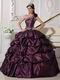 Dark Purple One Shoulder Puffy Quinceanera Dress Designer