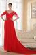 Top Designer V Neckline Prom Dress With Red Chiffon Skirt