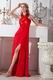 Designer Empire Scarlet Chiffon Long La Femme Prom Dress With Split