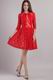 Red Bateau Mini-length Lace Girls Wear Graduation Dress