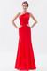 Allure One Shoulder Floor Length Evening Dress In Red