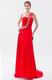 Pretty Strapless Sweep Train Scarlet Chiffon Prom Dress Online